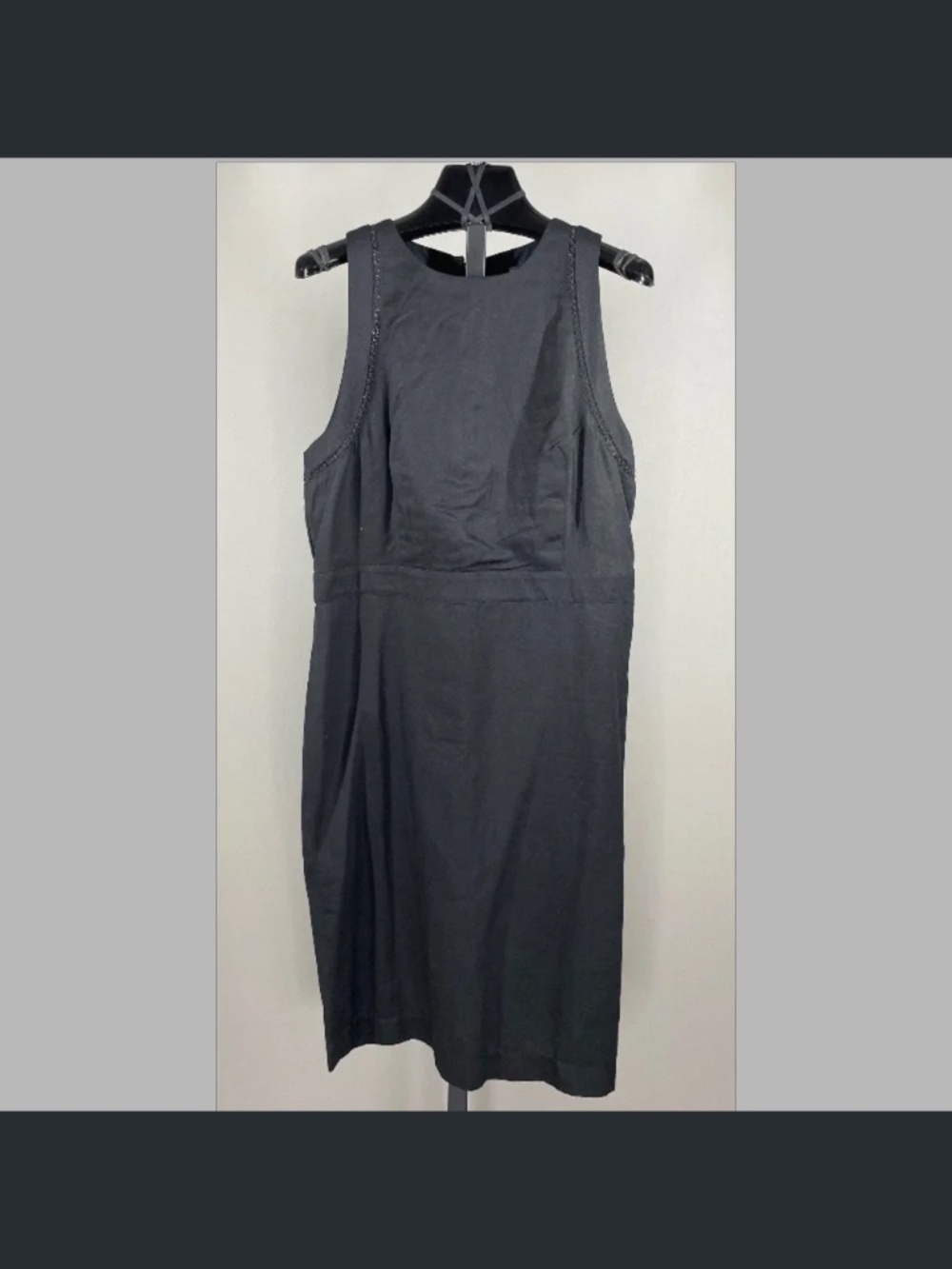 NEW Ann Taylor Dress Womens 10 black pencil linen cotton sheath summer cocktail